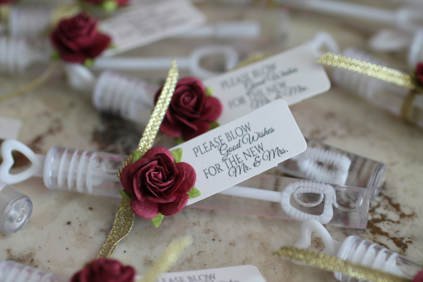 Wedding bubbles - silver and pale pink